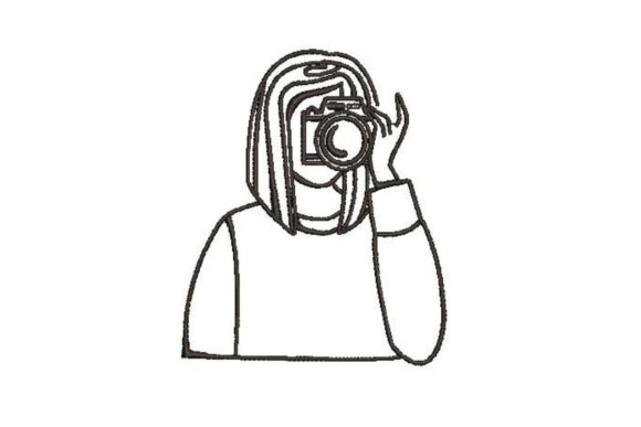 A Real-World Look at the Photographer Line Art Embroidery Design