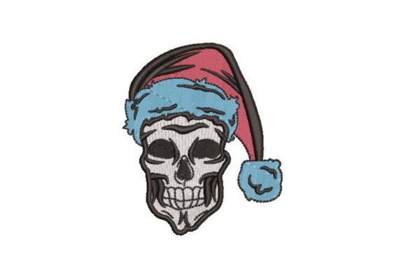 An Embroidery Designer Reviews: Skull Wearing a Santa Hat