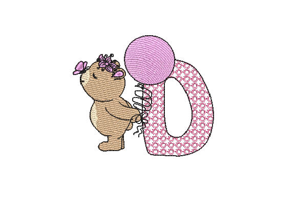 D Girl Teddy: A Soft Hand-Drawn Alphabet for Embroidery Gifts