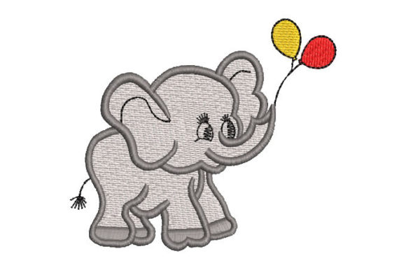 Embroidering Joy: The Baby Elephant with Balloons Design Review