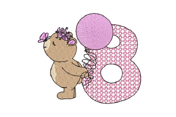 Number 8 Cute Teddy Embroidery Design Review