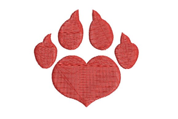 Paw Print Heart Shape Embroidery for Craft Fair Products