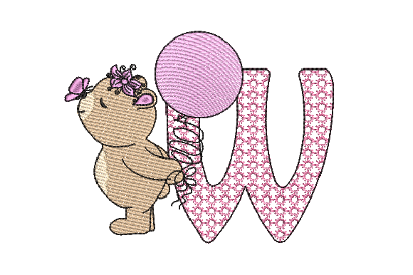 W Girl Teddy: A Hand-Drawn Initial for Branded Merch